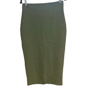Women's ASOS Green‎ Front Slit Viscose Blend Maxi Skirt US Size 6